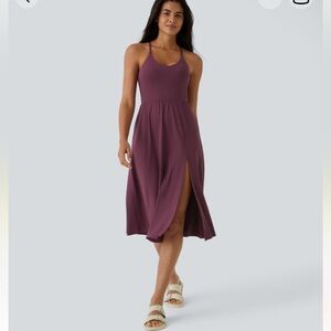 Brand new dress by Halara in size XS in a wine color, flowy midi length